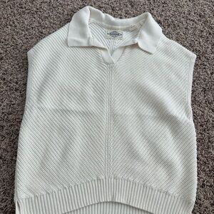 Weatherproof Cream Collared V-Neck Sweater Vest